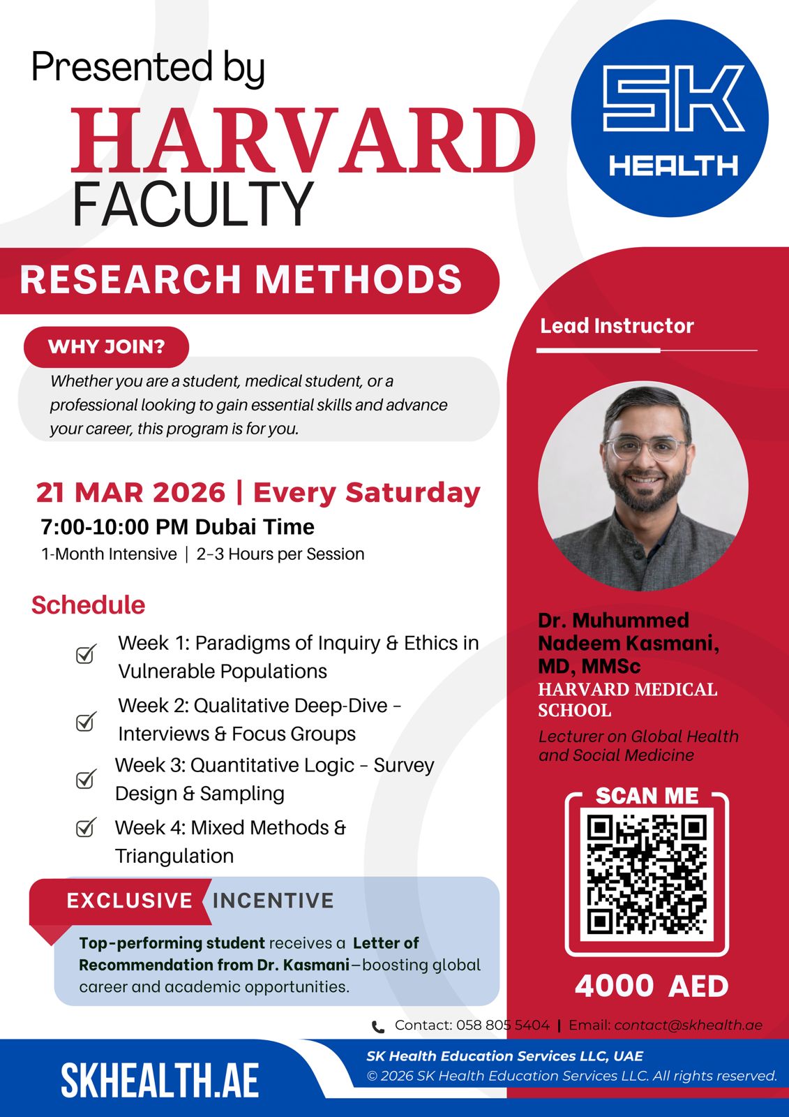 Research Methods Program – Taught by Harvard Medical School Faculty (Online)
