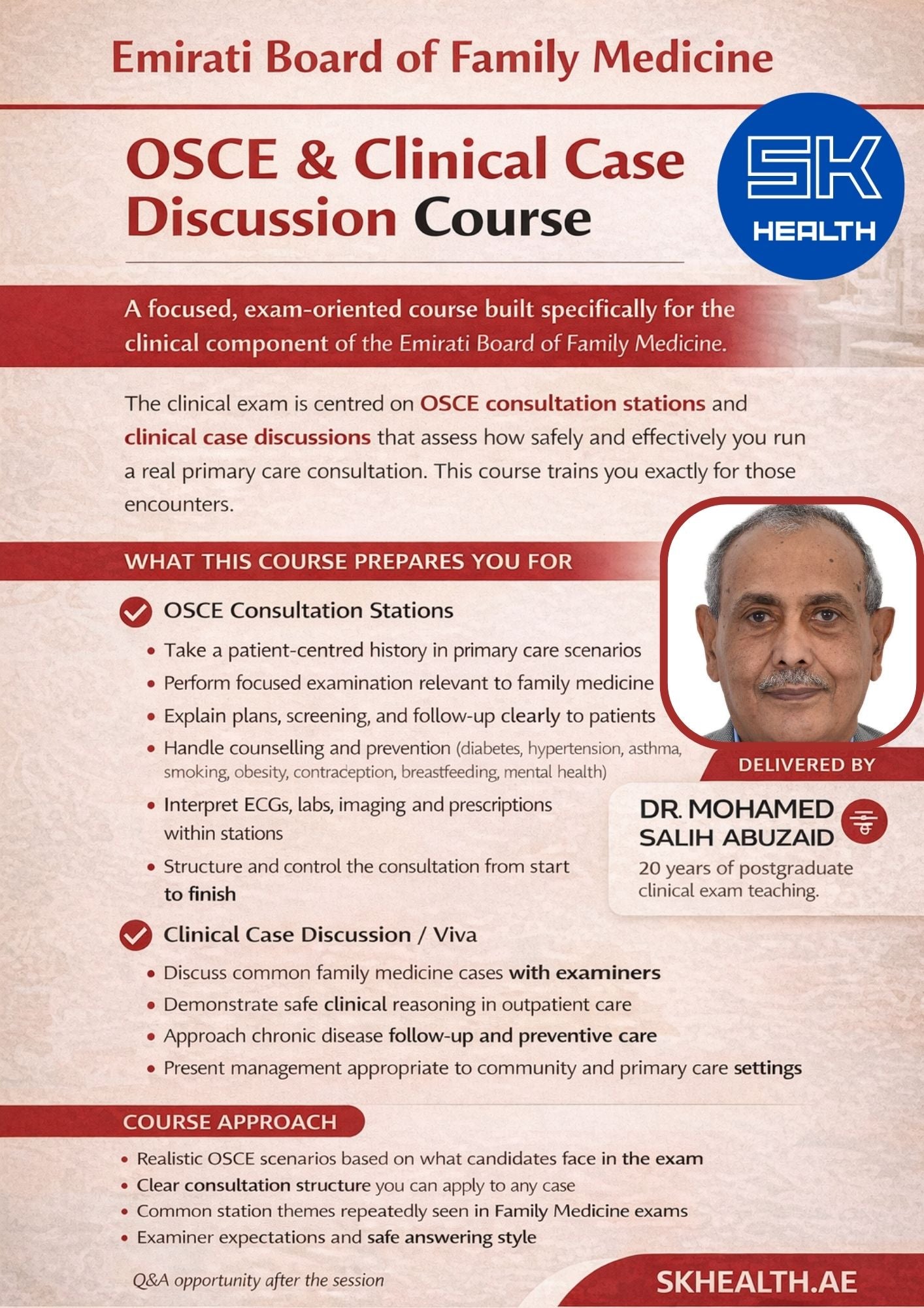 Emirati Board of Family Medicine OSCE &amp; Clinical Case Discussion Course