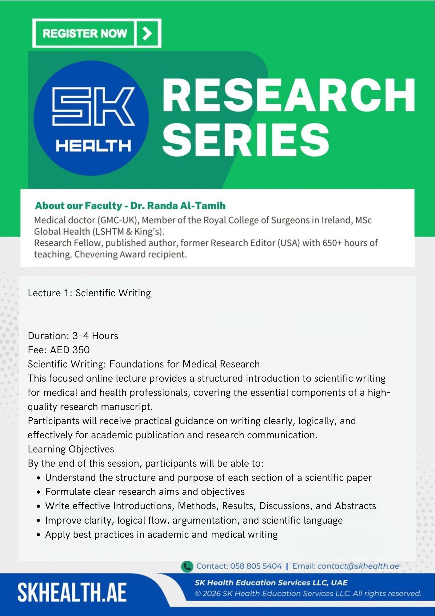 Scientific Writing for Medical & Health Professionals – From Concept to Manuscript