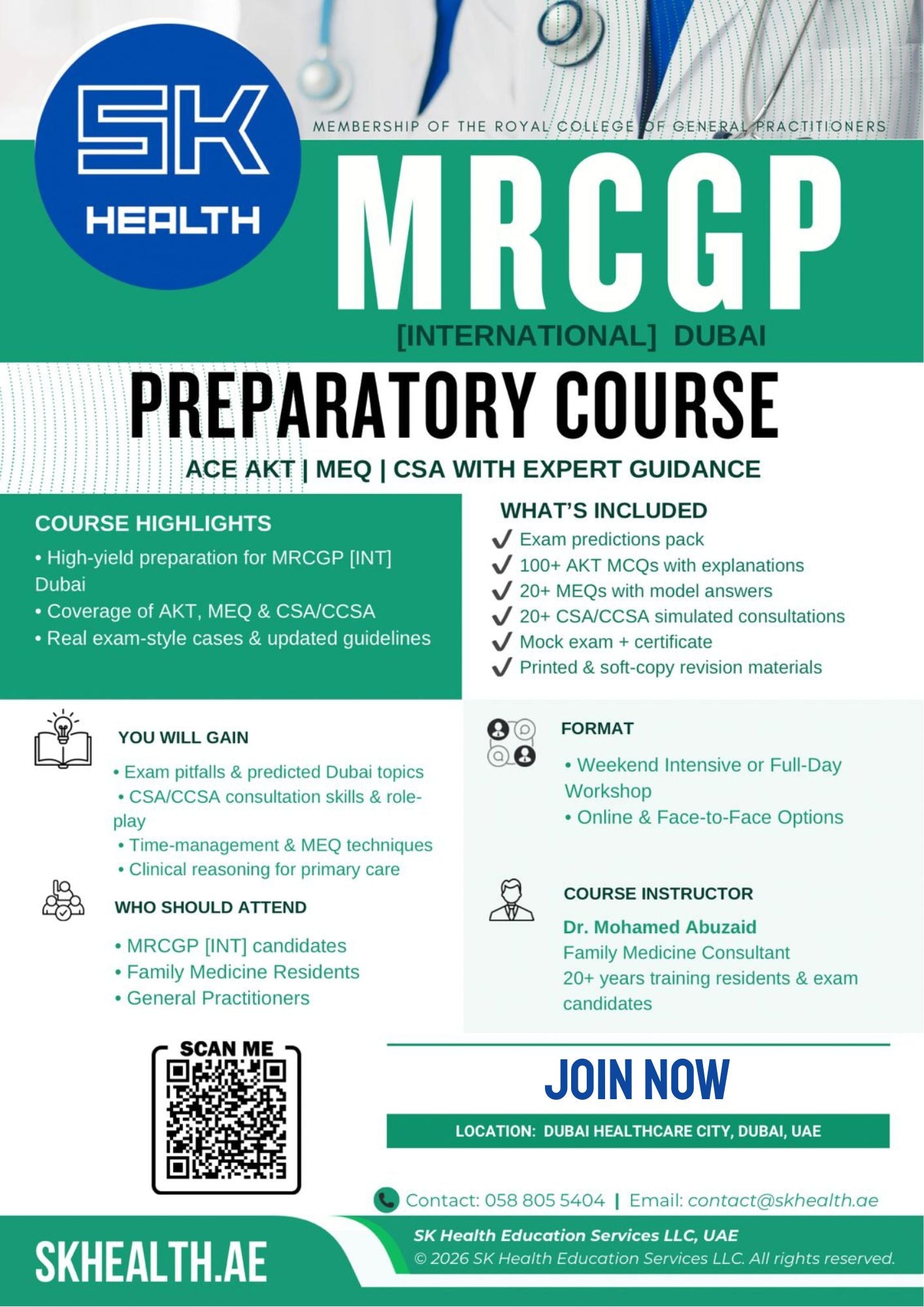 MRCGP [International] Dubai – Comprehensive Preparatory Course